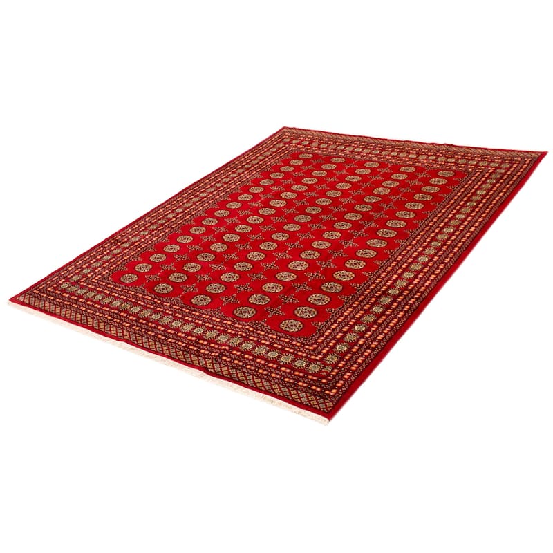 ECARPETGALLERY Hand-knotted Finest Peshawar Bokhara Red Wool Rug - 8'3 x 10'3