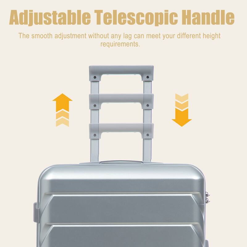 28 Inch Large Checked Luggage, Scratch Resistant Surface Four Multi-Directional Wheels, With Combination Lock and Side Hooks