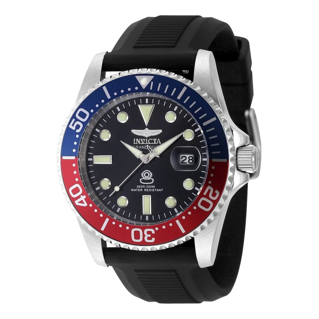 Invicta Men's 48215 Pro Diver Quartz 3 Hand Black Dial Watch