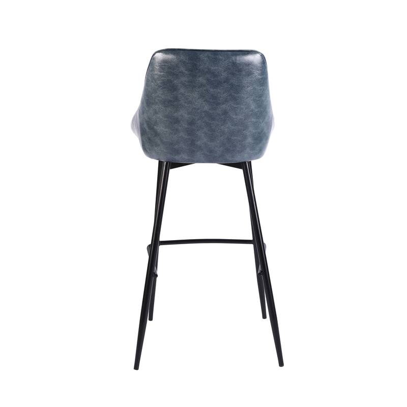Porthos Home Umi Bar Stools Set of 2, PU Leather Upholstery, Iron Legs