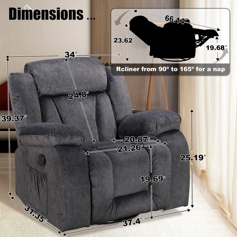 Rocker and Swivel Upholstered Recliner