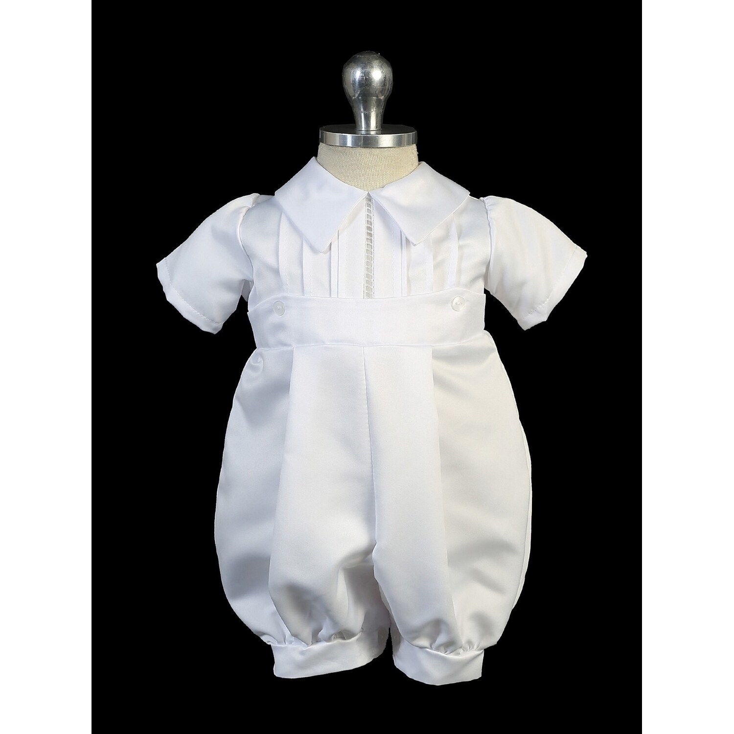 Shop Baby Boys White Pin Tuck Short Sleeve Christening Outfit Free Shipping On Orders Over 45 Overstock 28876242