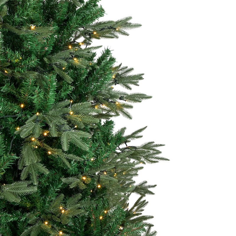 6.5' Hudson Fir Artificial Christmas Tree, Warm White LED Lights - 6.5 Foot