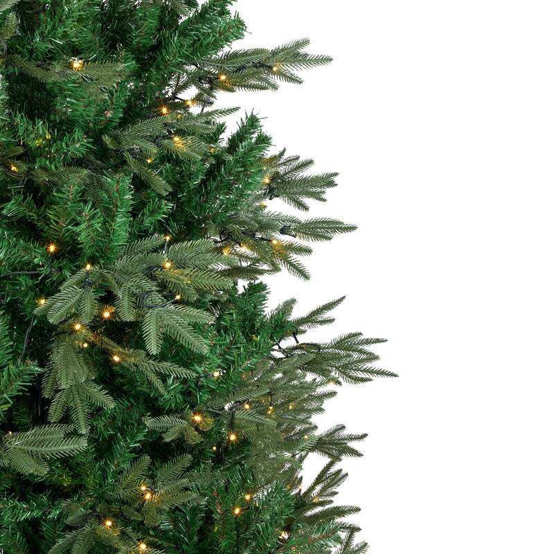 7.5' Hudson Fir Artificial Christmas Tree, Warm White LED Lights - 7.5 Foot