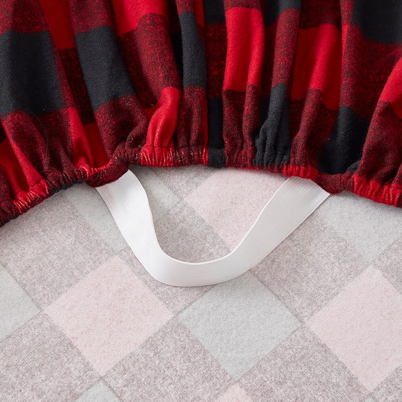 Sweet Home Collection Buffalo Plaid Printed Extra Deep Pocket Flannel Sheet Set