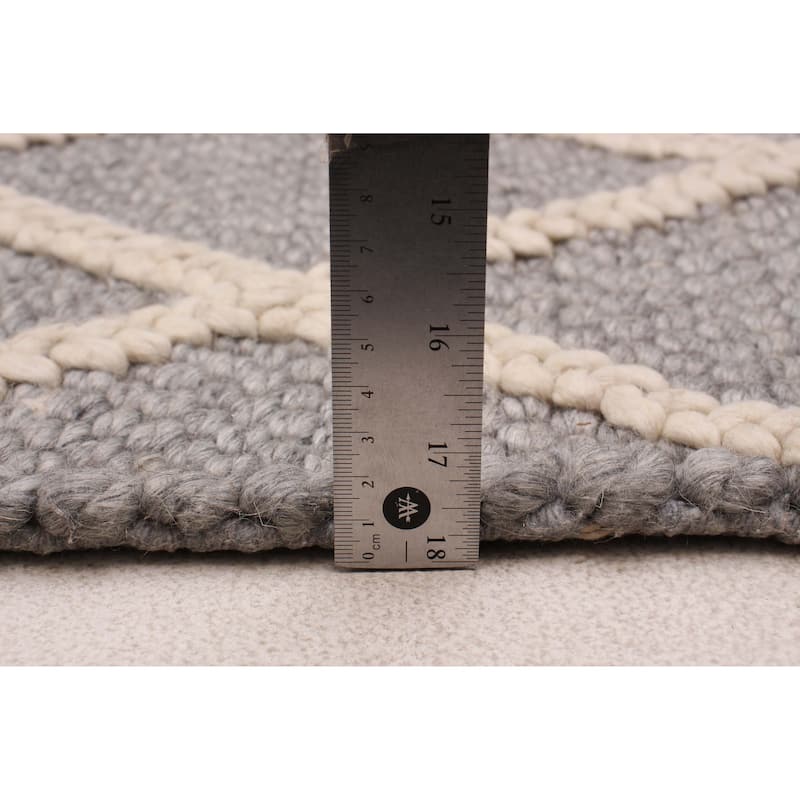 ECARPETGALLERY Braided Weave Sienna Grey Wool Rug - 3'4 x 5'0