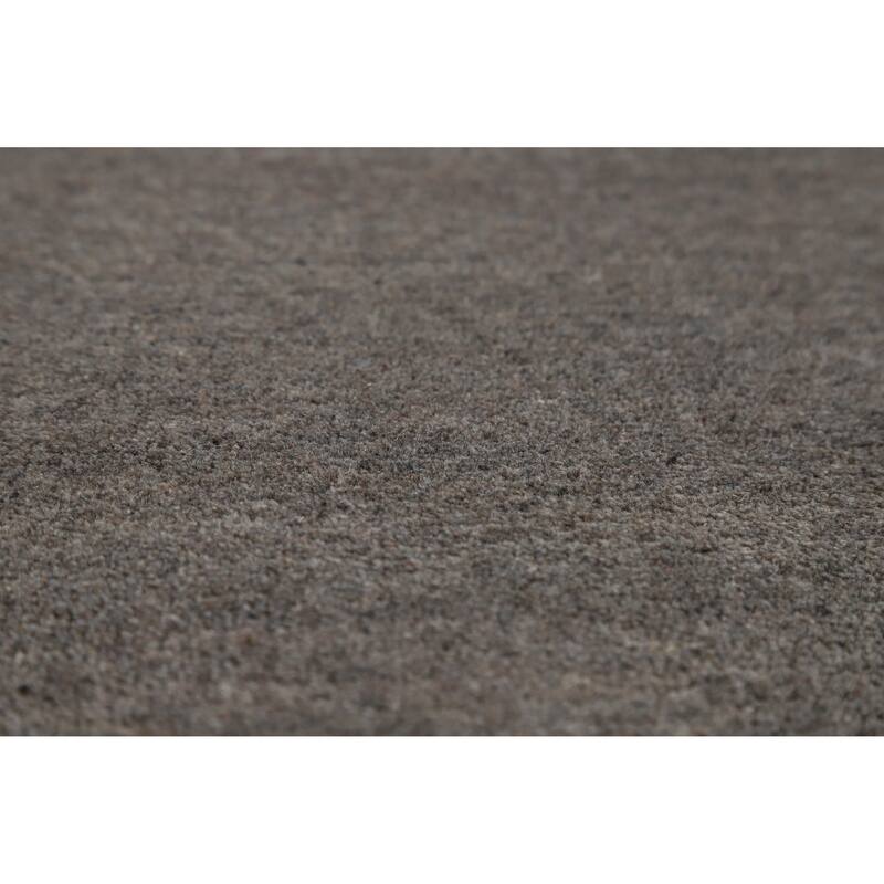 Hand Knotted Oriental 100% Wool Carpet Tribal Solid Greys & Charcoal Gabbeh Area Rug - 12' 5'' X 9' 3''