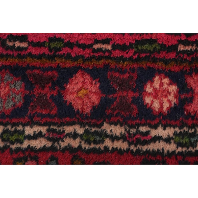 Hand Knotted Oriental 100% Wool Carpet Traditional Tribal Red Gharajeh Runner Rug - 9' 7'' X 2' 3''