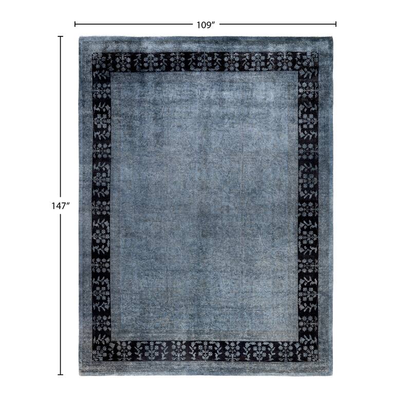 Overdyed One-of-a-Kind Hand-Knotted Area Rug - Gray - 9' 1" x 12' 3"
