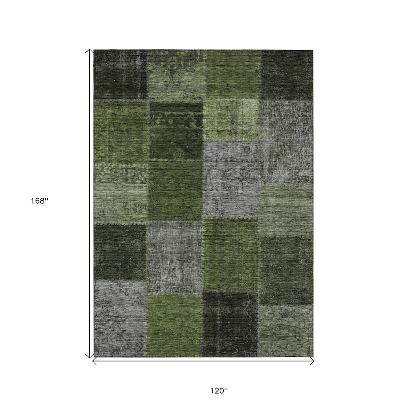 HomeRoots Patchwork Transitional Rectangle Outdoor Rug