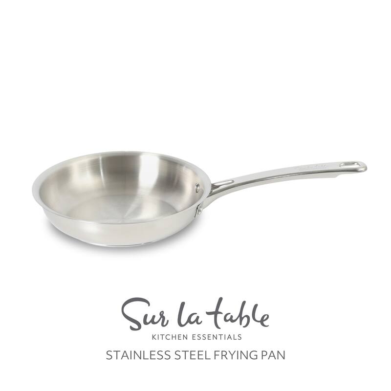 Sur La Table Kitchen Essentials Stainless Steel Frying Pan - Induction Ready Skillet with Tri-Ply Base, Polished Finish