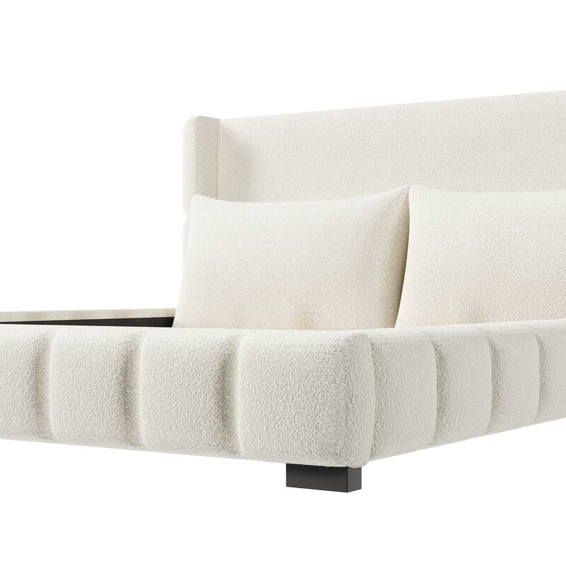 Upholstered Platform Bed with 2 Cushioned Pillows by Harper&Bright Designs