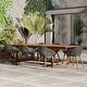 preview thumbnail 19 of 22, Amazonia Rawlins 9pc 100 FSC Wood Outdoor Patio Dining Set Black Armchairs - Dark Wood
