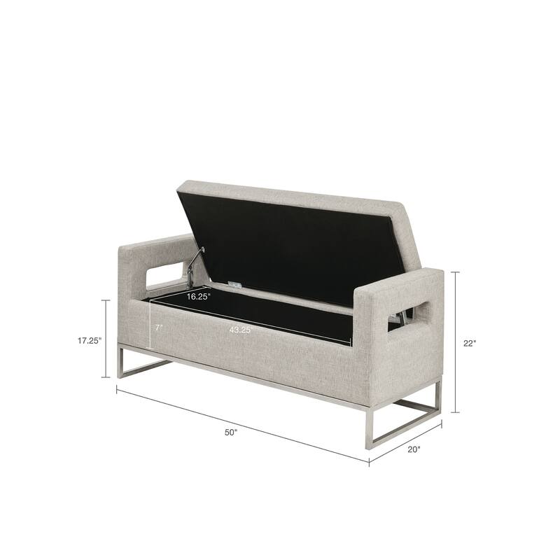Madison Park Maye Soft Close Upholstered Storage Bench