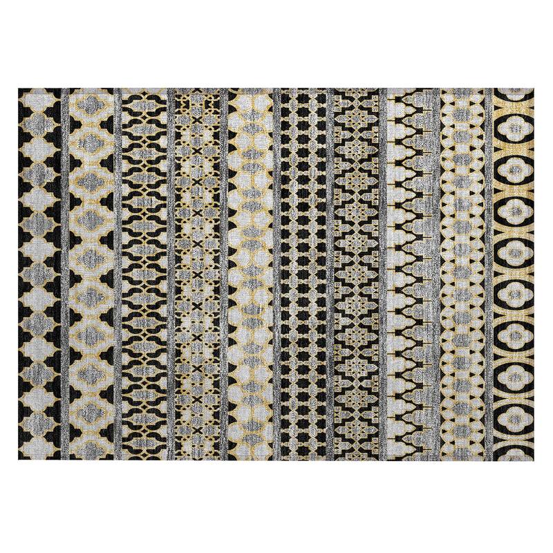 Machine Washable Indoor/ Outdoor Chantille Boho Stripe Rug