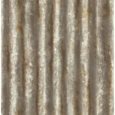 Alloy Brass Corrugated Metal Wallpaper - 20.5in x 396in x 0.025in