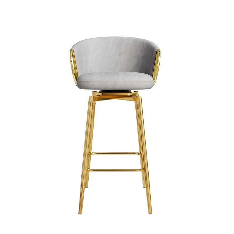 30 Inch Dining Chairs Set Of 2 Modern Style 360°Swivel Bar Chairs With Simple Design