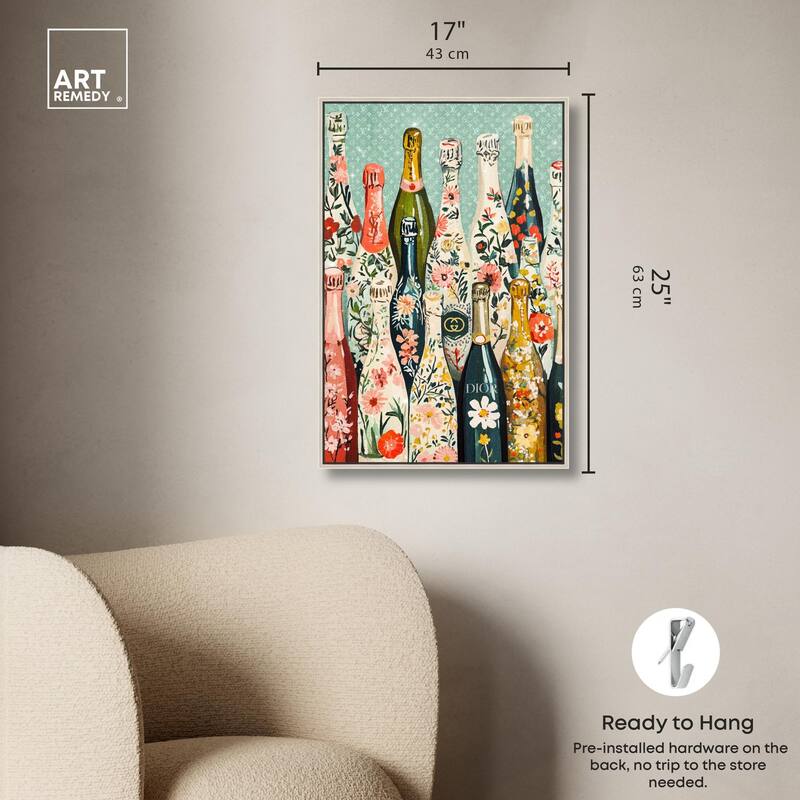 Floral Collection Bottles Canvas by Art Remedy