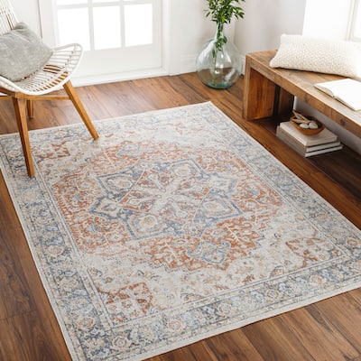 Lillian Machine Washable Medallion Area Rug