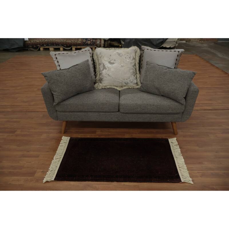 Hand Knotted Oriental 100% Wool Carpet Traditional Floral Pink Sarouk Area Rug - 3' 10'' X 2' 1''