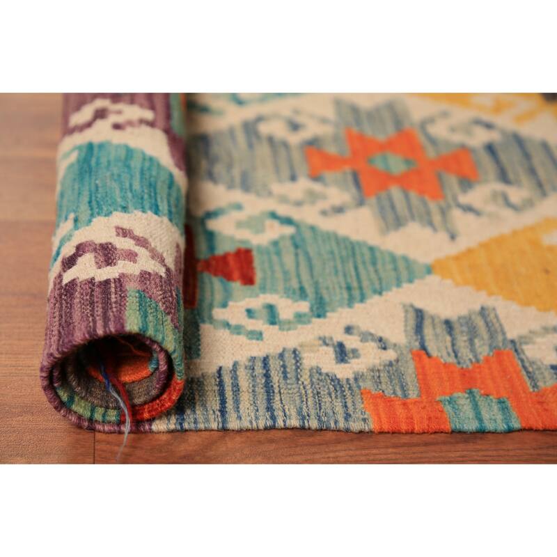 South Western Style Kilim Large Rug Flatweave Wool Carpet - 10'4"x 16'0"