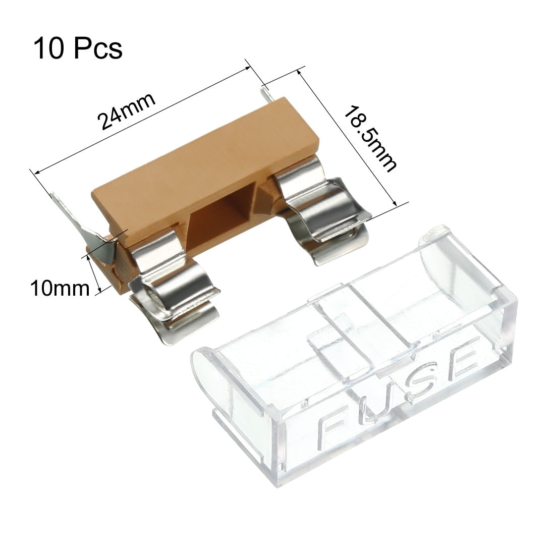 10PCS Panel Mount PCB Fuse Case Holder With Cover For 5x20mm Fuse 250V 6A New