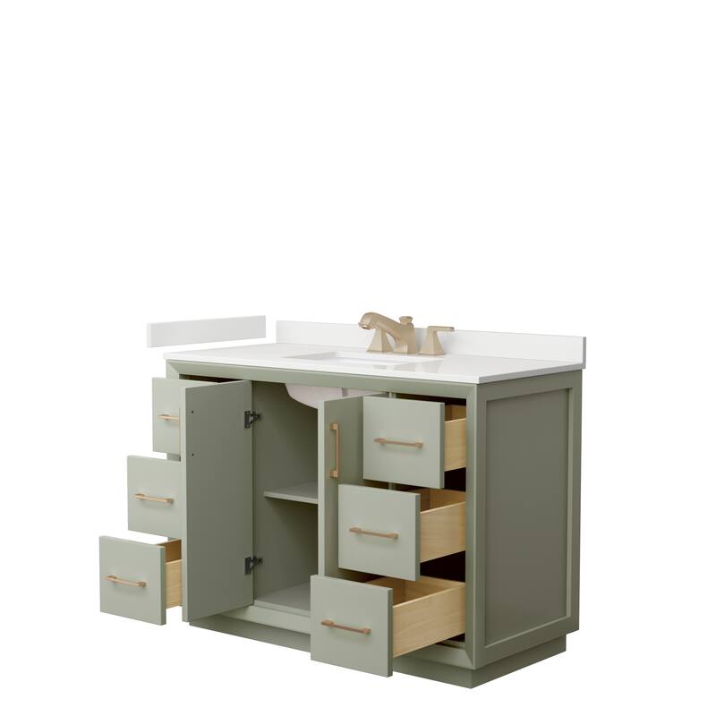 Strada 48-inch Single Vanity, Quartz Top