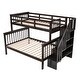 preview thumbnail 4 of 13, Stairway Design Twin-over-Full Bunk Bed with Storage and Guard Rail for Bedroom
