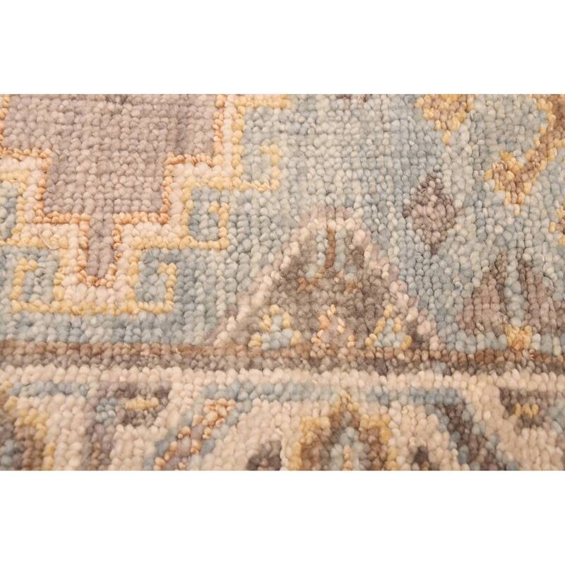 ECARPETGALLERY Hand-knotted Jules Serapi Light Blue Wool Rug - 2'8 x 9'11