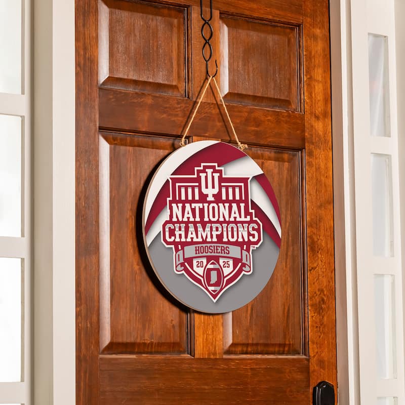 18 in. Indiana University CFP National Champions Door Décor with Hanging Rope
