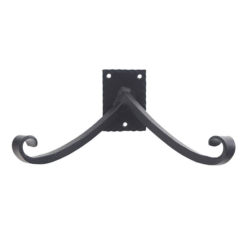 Achla Designs Lodge Y Bracket w/Multiple Hooks, 11.75 Inch Wide, Black Powder Coat Finish - Black