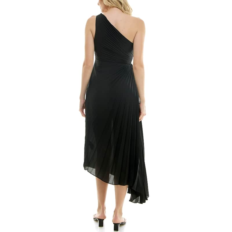 Nicole Miller Pleated One Shoulder Dress