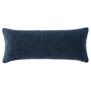 HiEnd Accents Teddy Textured Boucle Decorative Lumbar Pillow with Down Insert, 14" x 36"