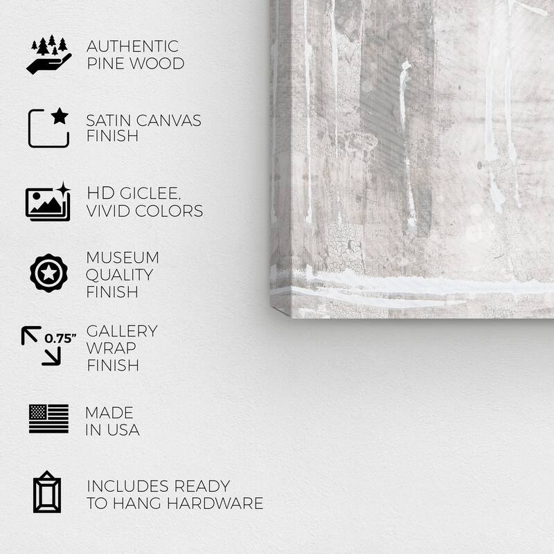 Wynwood Studio Canvas Abstract Balans Gray and Light Gray Modern & Contemporary Wall Art Canvas Print