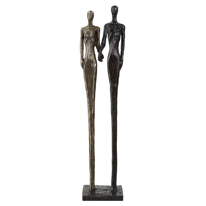 Uttermost Two's Company Cast Iron Sculpture - 4.63"W x 20.13"H x 4.13"D