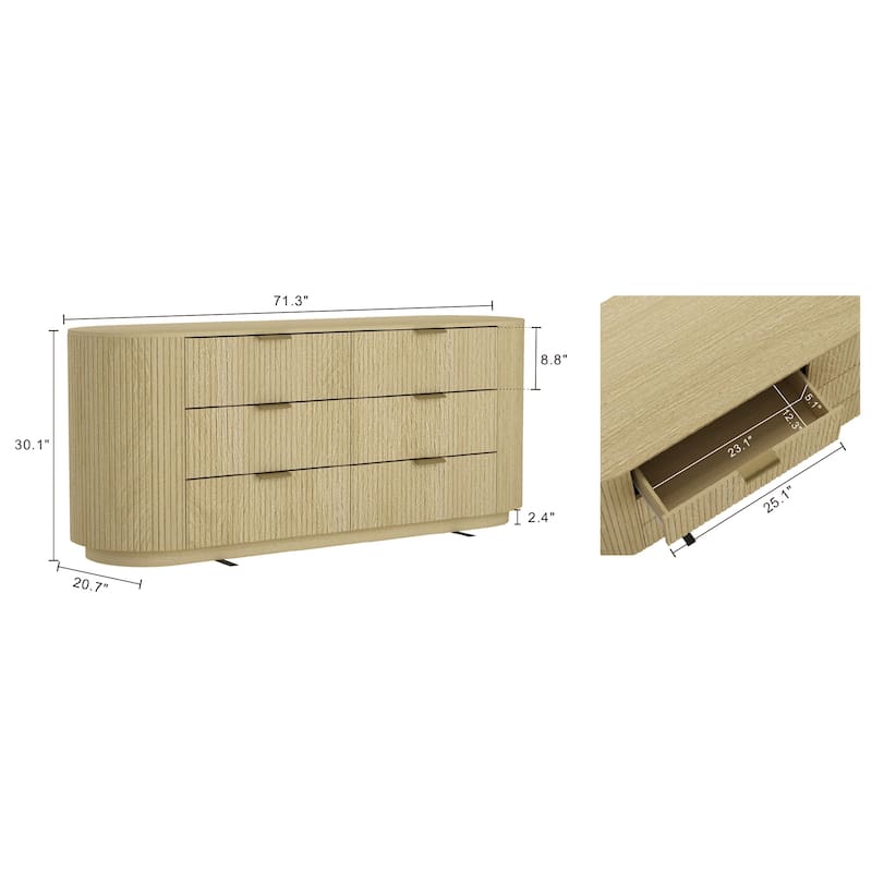 Manhattan Comfort Olivia 71" Dresser (6-Drawer)