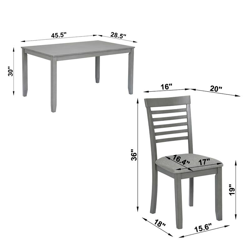 5-piece Rectangular Upholstered Dining Set