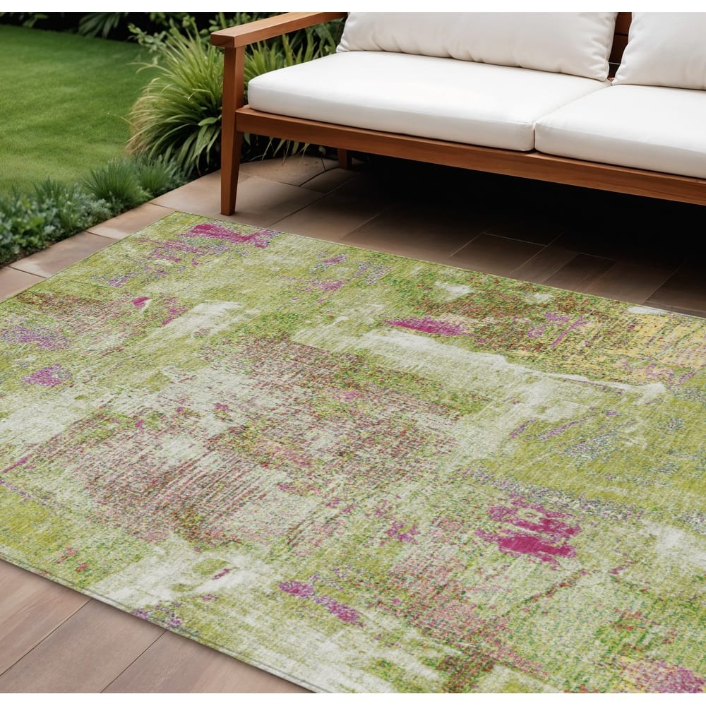 HomeRoots Abstract Transitional Rectangle Outdoor Rug