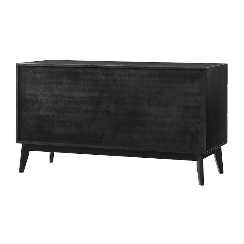 Petra 4 Piece Black Wood King or Queen Bedroom Set