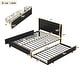 preview thumbnail 4 of 7, Queen Size Storage Platform Bed with Twin Size Trundle and 2-Drawers, Black