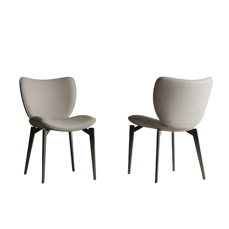 Ergonomic Dining Chairs with Cushioned Seat, Carbon Steel, Set of 2