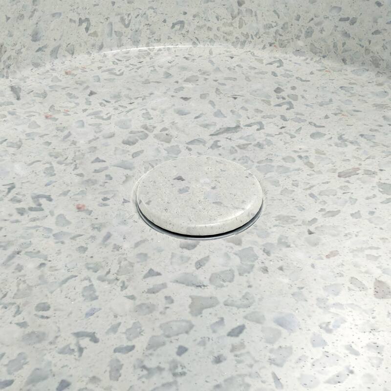 Ambia Round Terrazzo Vessel Sink in White