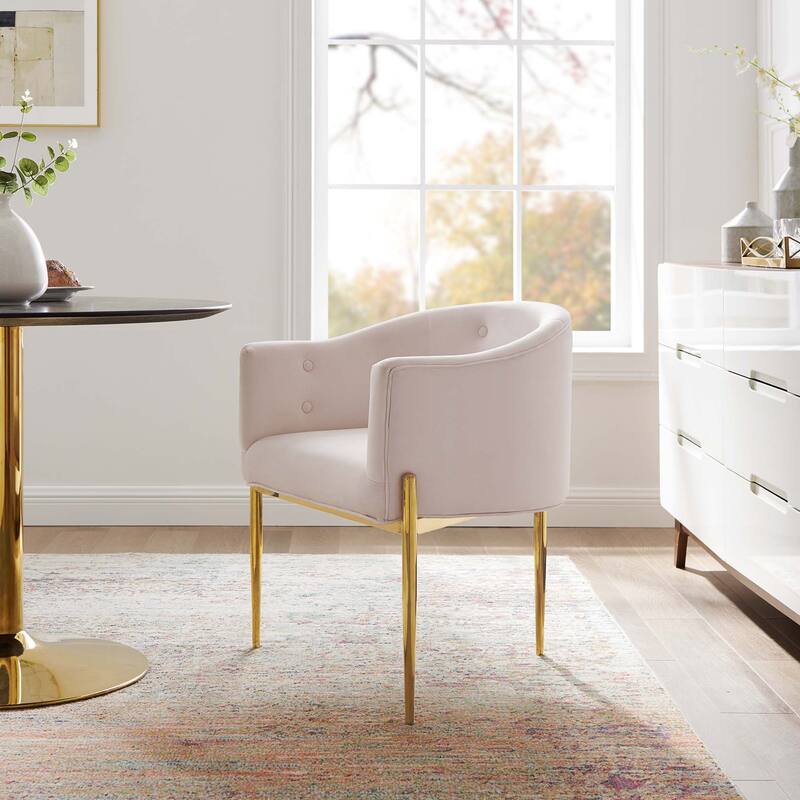 Savour Tufted Performance Velvet Accent Chair - Pink