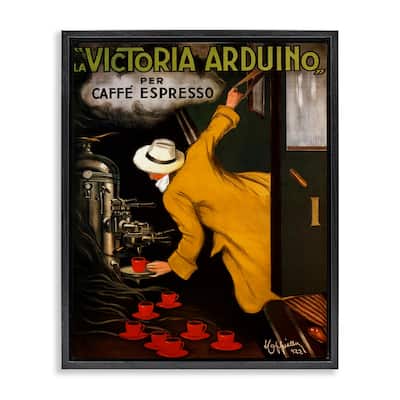 Stupell Vintage Espresso Advertisement Framed Floater Canvas Wall Art Design By Marcus Jules