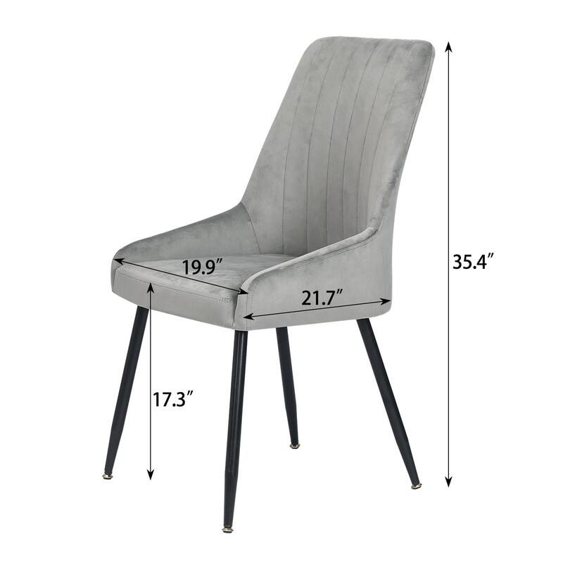 Adeco Set of 2 Accent Dining Chairs, Modern Elegant Velvet Chair