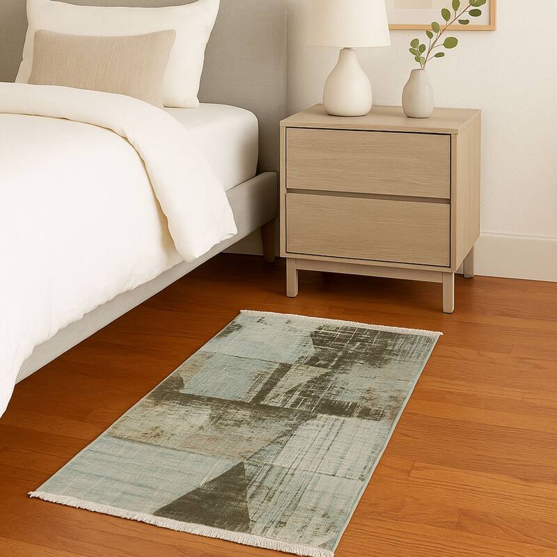 HERAT ORIENTAL Turkish Modern Erased Design Wool & Silk Rug - 2' x 2'11"