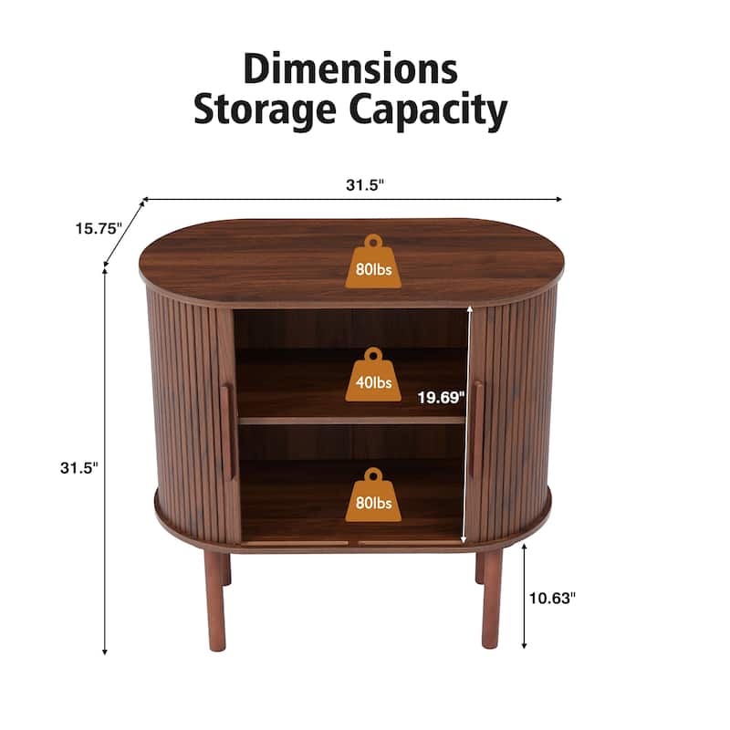 31.5in.W Sliding Door Sideboard/Buffet Cabinet