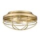 preview thumbnail 4 of 4, Golden Lighting Seaport 2-light Flush Mount in Brushed Champagne Brass
