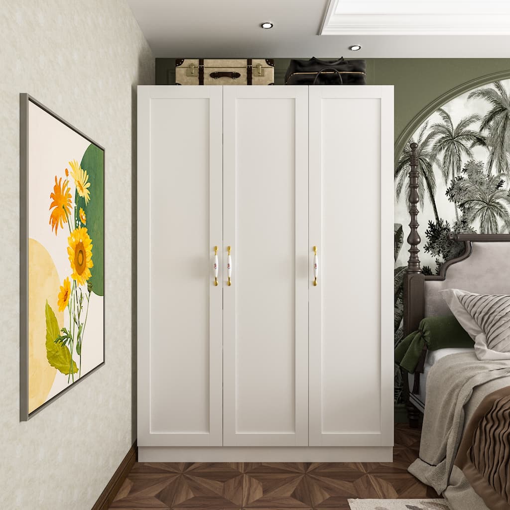 47.2"W Contemporary Modern Freestanding Wardrobe Armoire Closet