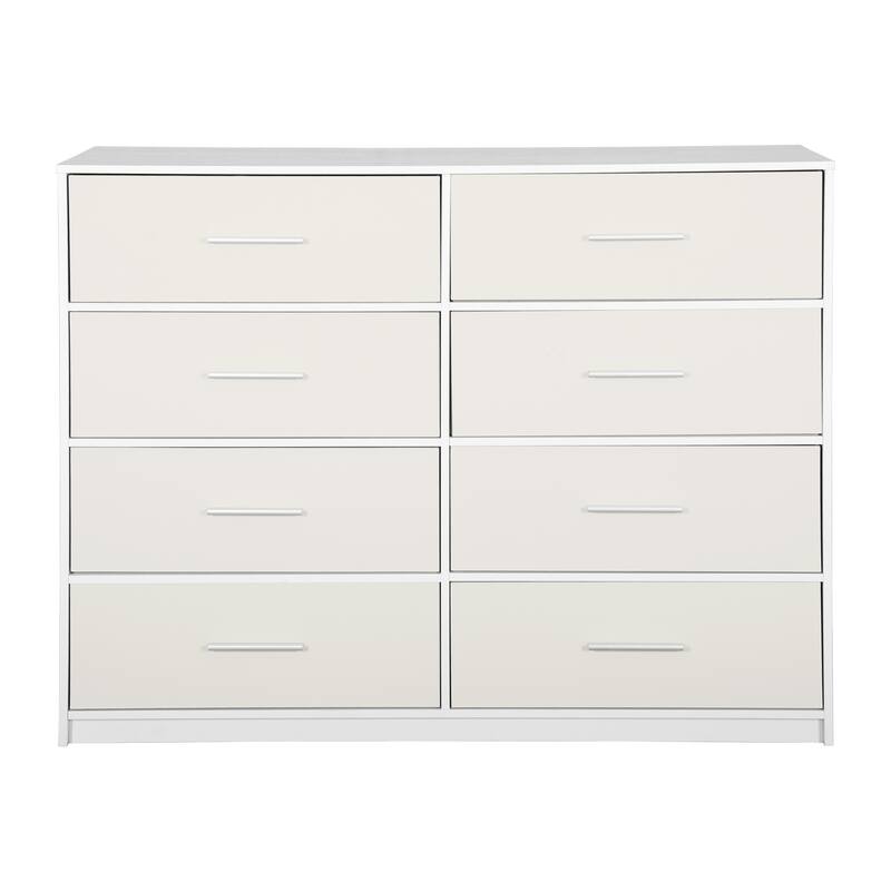8 Drawer Dresser with Fabric Storage MDF Frame Modern Bedroom Organizer